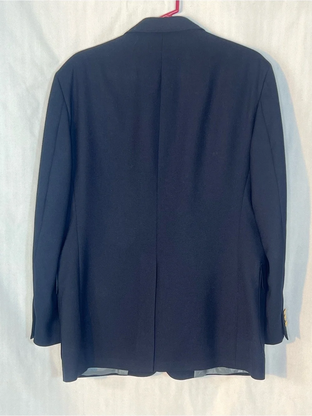 Stafford Navy Wool Blend Lightweight Sport Coat with Gold Buttons 42R